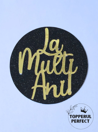 Toppere Torturi - Topper Rotund La Multi Ani - Negru