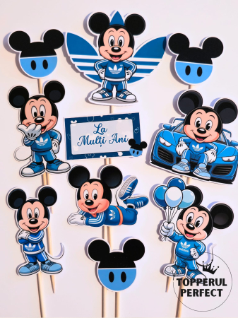 Toppere Minnie & Mickey - Toppere tort Mickey Mouse Adidas – Decor tort tematic Mickey Mouse