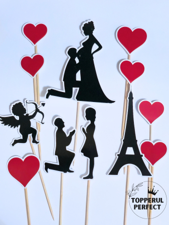 Toppere Nunta - Set Toppere Siluete Iubire