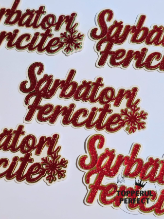 Topper Sarbatori Fericite 3D  /1 Bucată [2]