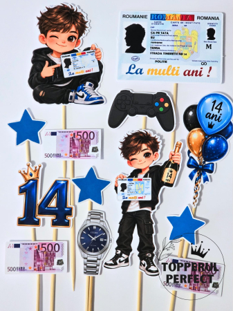 Toppere Torturi - Toppere Tort Baieti 14 Ani - Buletin - Decor Aniversare