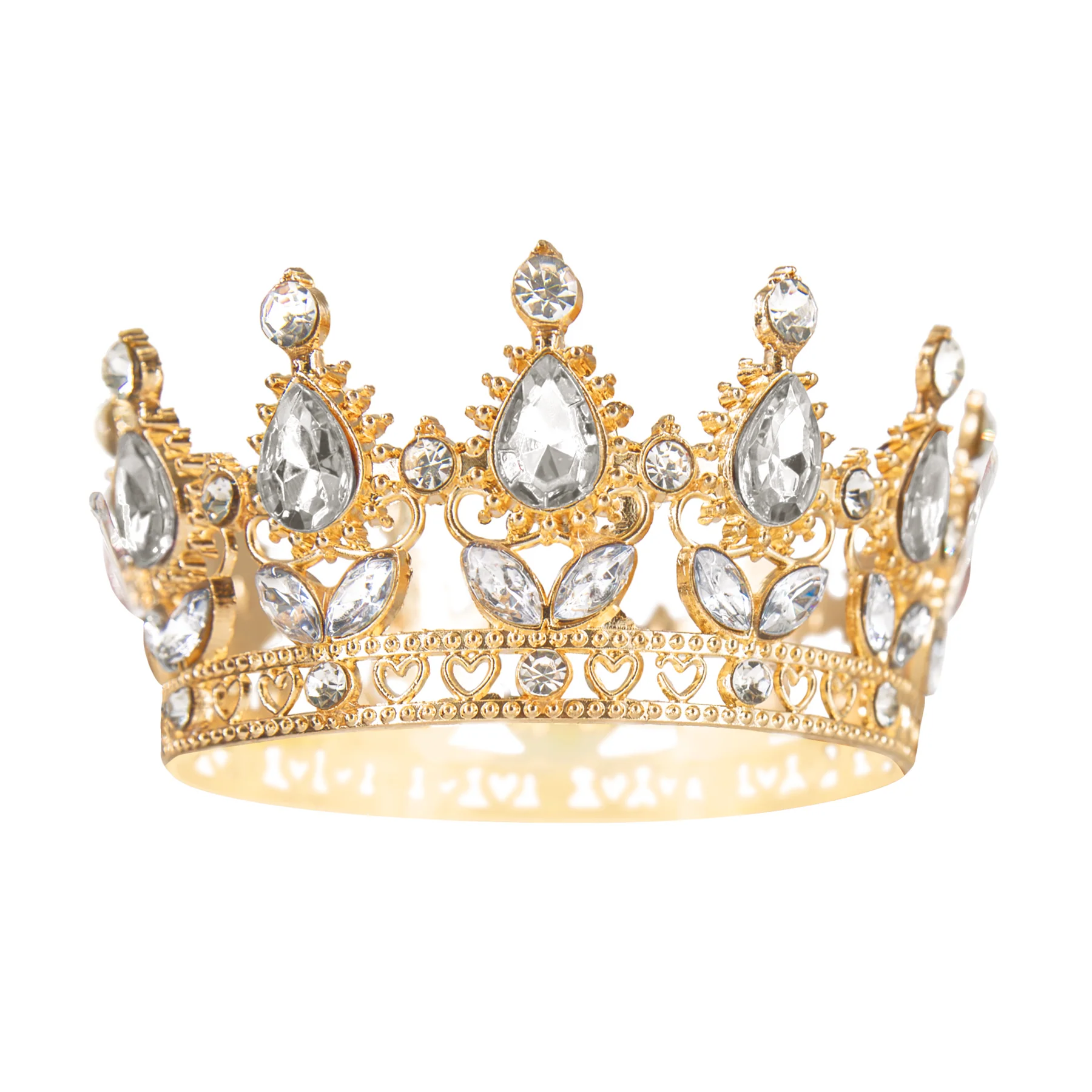 CORONITE - Coronita Tort Aurie cu Cristale Argintii  - Decor Tort