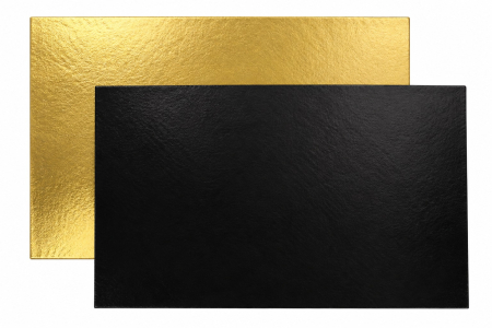 DISCURI AURII / PLATOURI TORTURI - Platouri Dreptunghiulare Aurii/Negre 20x30 CM | Discuri Tort