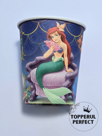 Pahare Petrecere cu Tematica - Set 10 Pahare Petrecere Mica Sirena - Pahare de Unica Folosinta pentru Aniversari Copii si Petreceri Disney