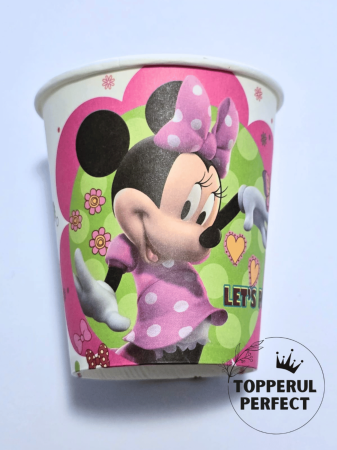 Pahare Petrecere cu Tematica - Set 10 Pahare Petrecere Minnie Mouse - Pahare de Unica Folosinta pentru Aniversari Copii si Petreceri Disney