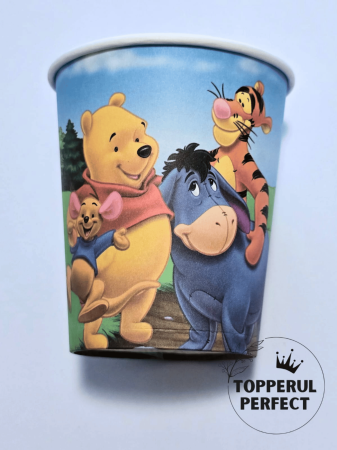 Pahare Petrecere cu Tematica - Set 10 Pahare Petrecere Winnie the Pooh - Pahare de Unica Folosinta pentru Aniversari Copii si Petreceri Disney