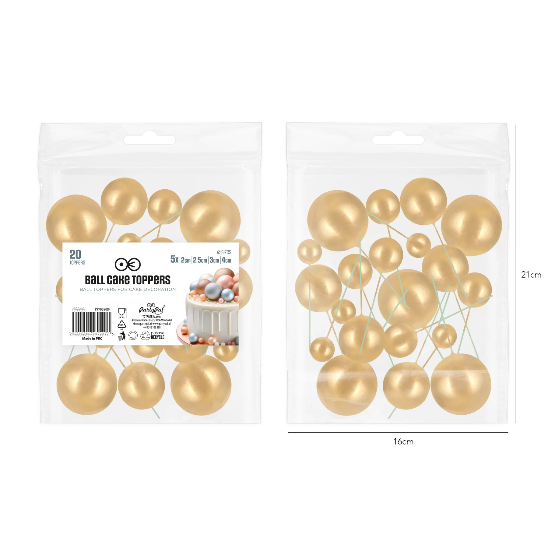 Sfere Tort - Set 20 Sfere Tort pentru Decor AURIU din Plastic | Sfere Decorative Premium pentru Tort