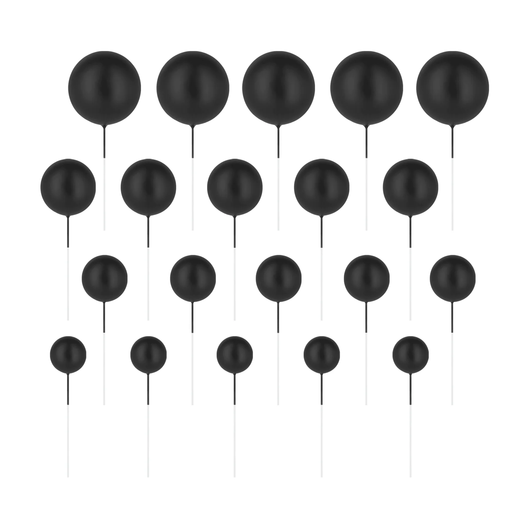 Set 20 Sfere Tort pentru Decor NEGRU din Plastic | Sfere Decorative Premium pentru Tort [1]
