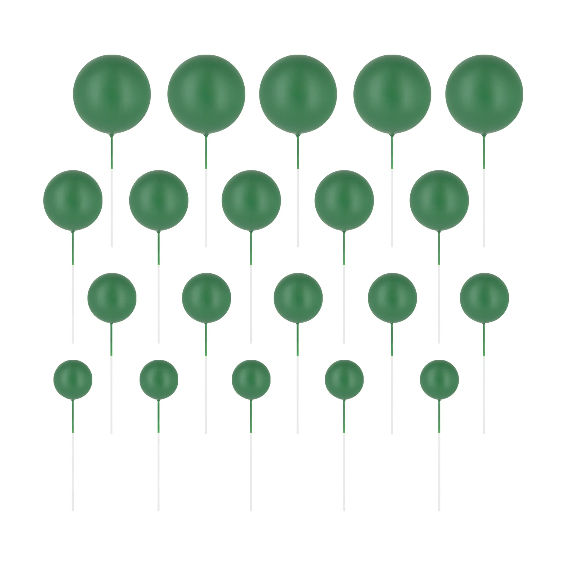Set 20 Sfere Tort pentru Decor VERDE INCHIS din Plastic | Sfere Decorative Premium pentru Tort [1]