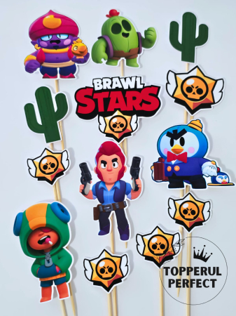 Toppere Baieti - Toppere Tort Brawl Stars | Decoratiuni Tort & Set Toppere