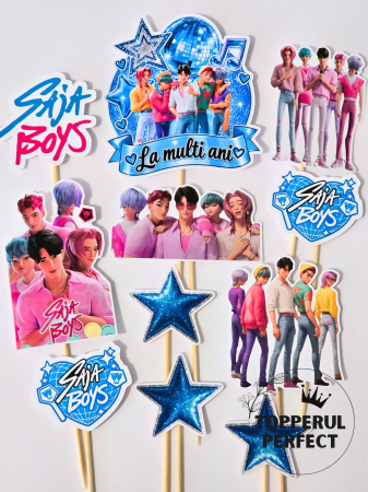 Toppere Torturi - Toppere Tort Saja Boys - Decor Tort KPop Demon Hunters
