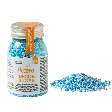 SPRINKLES - PERLE DE ZAHAR - SPRINKLES - Perle de zahar - MINI ALBASTRU MIX 100 G - DECORA