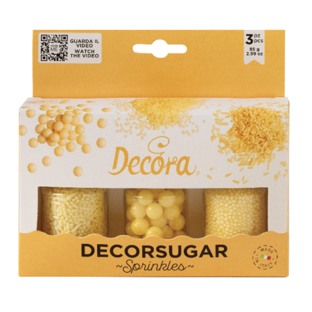 TOAMNA - SPRINKLES - Perle de zahar - GALBEN PERLAT 85 G - DECORA
