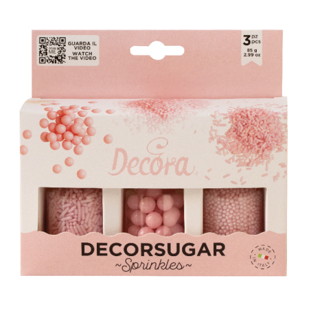 SPRINKLES - PERLE DE ZAHAR - SPRINKLES - SET Perle de zahar - ROZ PERLAT 85 G - DECORA
