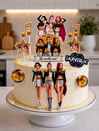 Toppere Torturi - Toppere tort K pop Demon Hunters auriu – Decor tort K pop