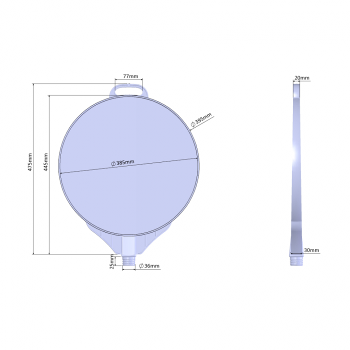 Indicator ocolire dreapta, ppc, reflectorizant, r 38cm [2]