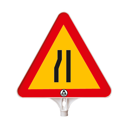 SEMNALIZARE LUCRĂRI - Indicator reflect. "drum ingustat stanga ,ppc, 39cm