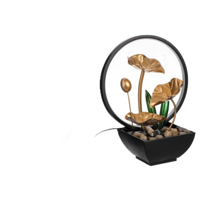 Fantana Arteziana Decorativa de Interior cu LED si Frunze Aurii [2]