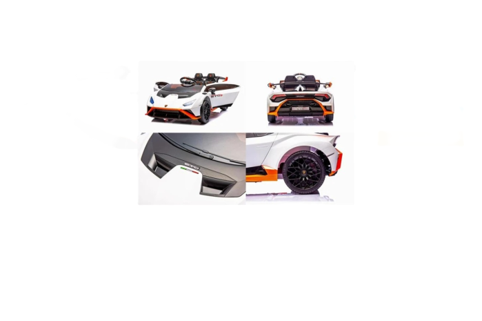 Mașinuță Electrică Lamborghini 12V pentru Copii, Albă – Telecomandă, Lumini și Muzică [4]