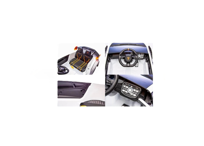 Mașinuță Electrică Lamborghini 12V pentru Copii, Albă – Telecomandă, Lumini și Muzică [2]