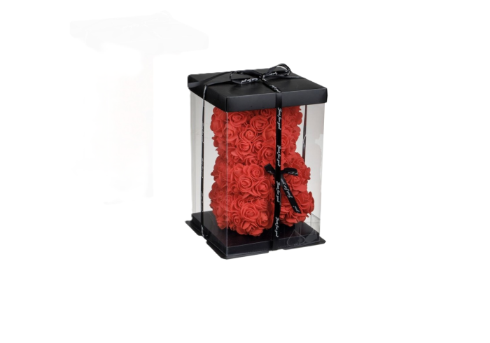 Urs-decorativ-din-flori-de-trandafir-rosu-23cm [2]