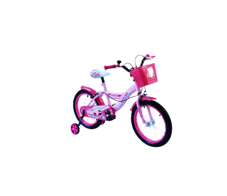 Biciclete copii - Bicicletă copii 16" roz cu roți ajutătoare și coș fucsia – Sigură și distractivă pentru fetițe 5–7 ani