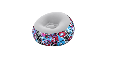 Fotolii - fotoliu-gonflabil-floral-catifea-112x112x66cm-multicolor