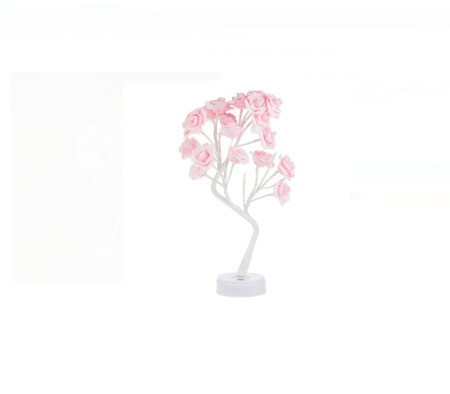 Veioze si lampi - lampa-copac-trandafiri-roz-12x48cm