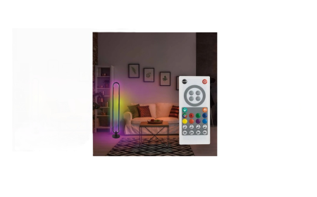 Produse EmagMarketplace - Lampa decorativa LOOP, cu Led RGB & White de culoare neagra