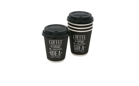 Vesela unica folosinta - Pahare de unică folosință carton cu capac 0,36L – Pachet 50 buc.