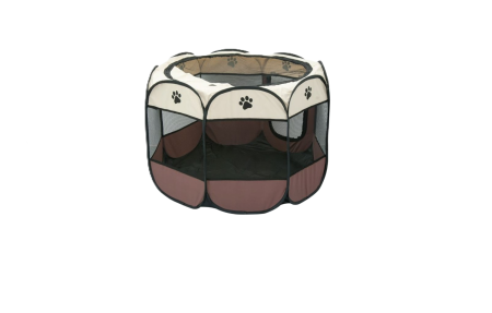 Custi, cotete, tarcuri si colivii - Tarc pliabil pentru caini 114x114x58 cm maro bej interior exterior