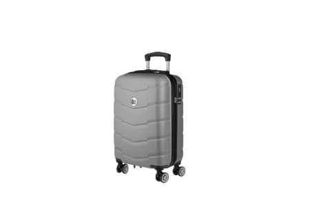 Trolere - valiza-gri-metalizat-dungi-reliefate-58l