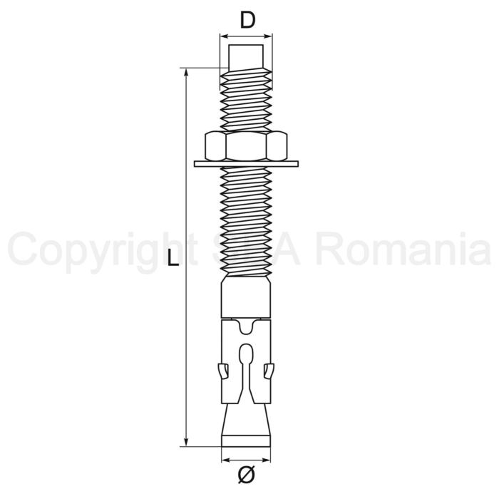 Ancora conexpand cu cep cilindric si clema 12x220mm - 25 buc/cutie [4]