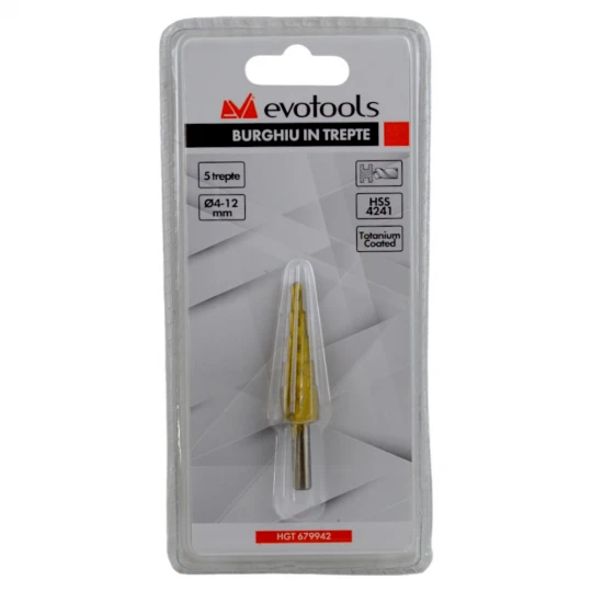 Burghiu in trepte, diametru 4-12 mm, trepte 5 [2]