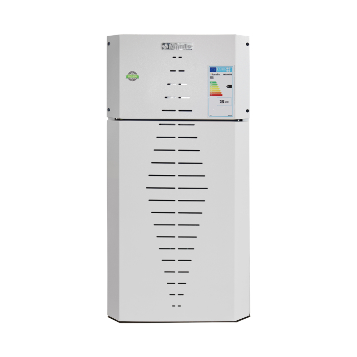 Centrala pe peleti Fornello INCANTO COMPACT 35 kW, pompa electronica, vas expansiune, arzator inox, grup de siguranta, sistem de curatare MECANICA a creuzetului si drumurilor de fum, culoare alb [2]