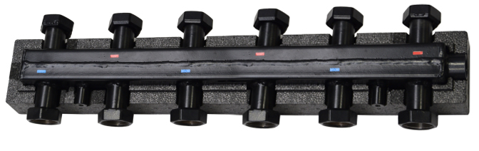 Distribuitor 6 circuite pt grupuri de pompare DN25 izolat - 1 intrare + 5 iesiri [2]