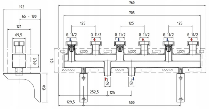 DISTRIBUITOR GRUPURI DE POMPARE DN25 3 CIRCUITE [3]
