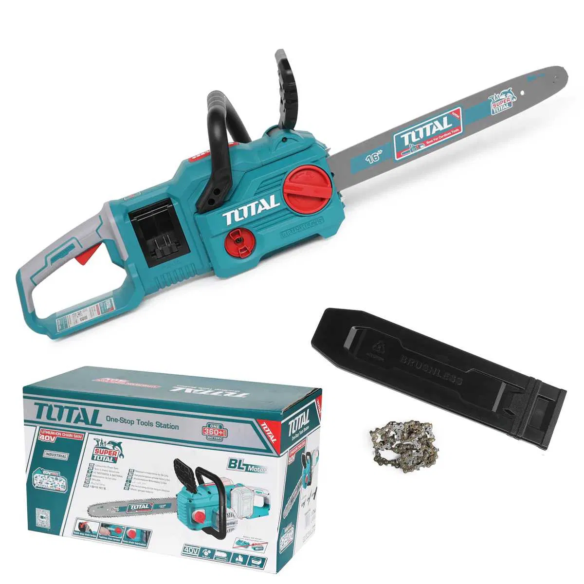 Drujba electrica TOTAL 40V (2x20V), lama 40 cm, motor fara perii, lubrifiere automata, fara acumulator [2]