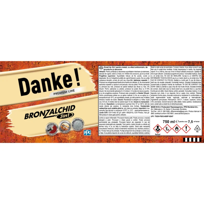 Email pentru metal DANKE Bronzalchid 3in1, argintiu, 0.75 l [3]