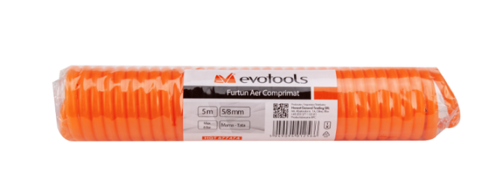 Furtun aer comprimat, Evotools, 10 m, spiralat, 8 bar, 5/8 inch, cuple rapide [4]