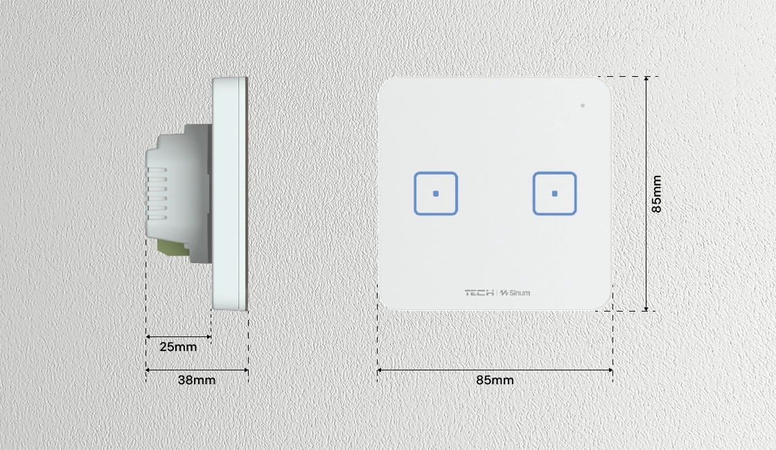 Întrerupător dublu Alb/Negru SINUM Single [3]