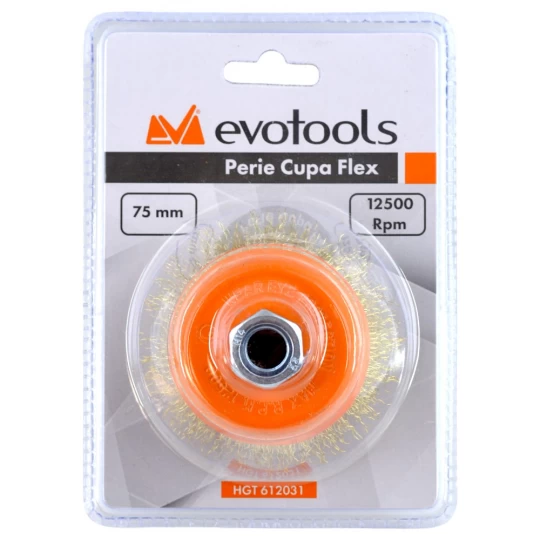 Perie cupa, sarma, 75 mm, pentru polizor unghiular  M14 [3]