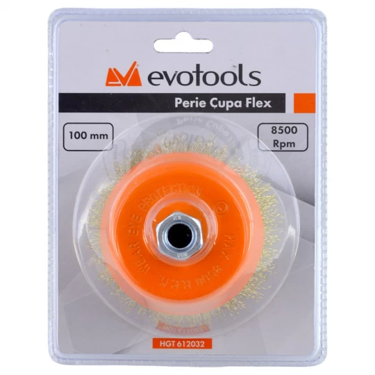 Perie cupa, sarma, 100 mm, pentru polizor unghiular M14 [3]