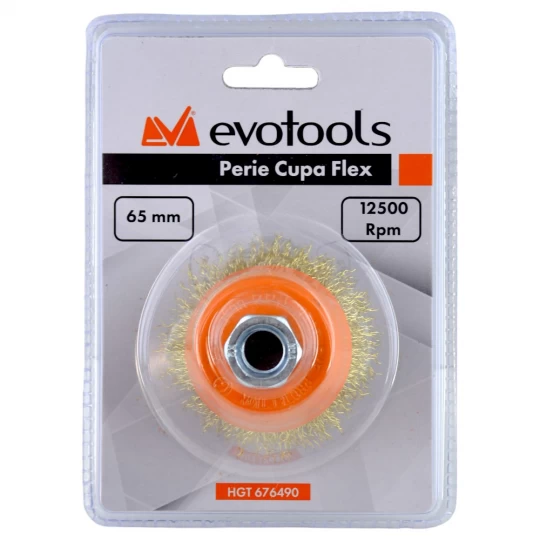 Perie cupa, sarma, 65 mm, pentru polizor unghiular M14 [3]