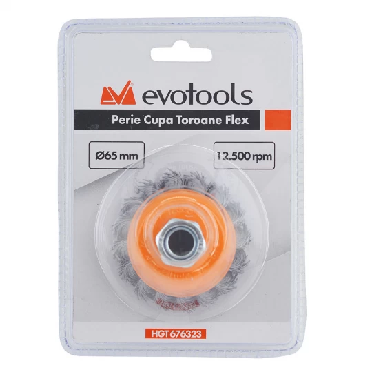 Perie cupa, sarma toroane, 65 mm, pentru polizor unghiular M14 [3]