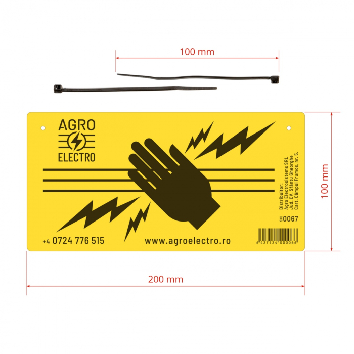 Plăcuță de avertizare gard electric. [2]