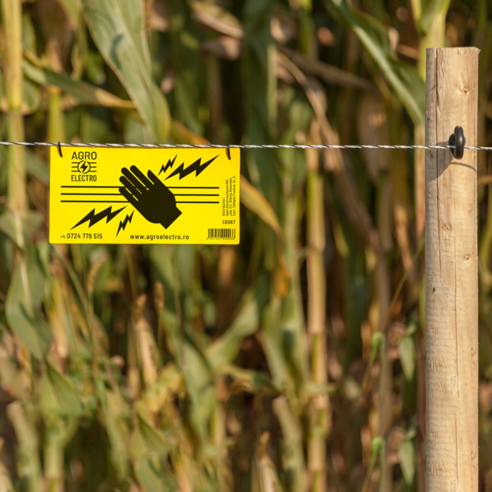 Plăcuță de avertizare gard electric. [3]
