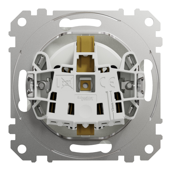Priza simpla 2P+E cu cu obturatoare, alb Sedna Design [3]