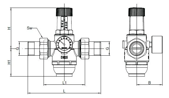 Reductor presiune HERZ FE-FE 3/4", pentru apa rece [2]