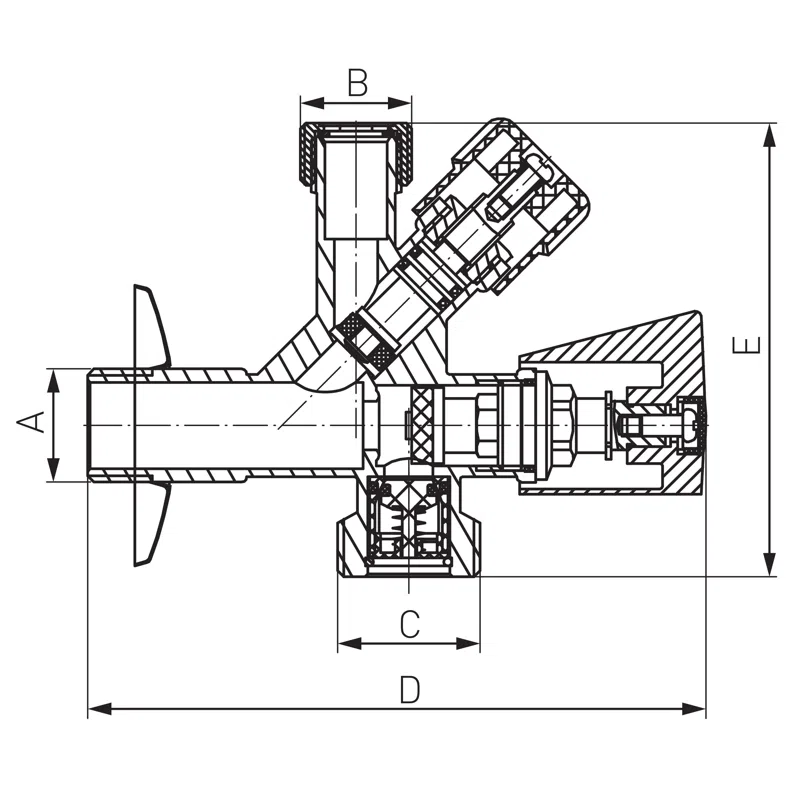 Robinet coltar combinat 3/8"x1/2"x3/4" crom, CF5104 [2]